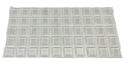 Odbojnik Silikonowy TRANSPARENT 10x10mm h=2.5 mm (50 na arkuszu)