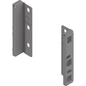 MERIVOBOX - Uchwyt drewnianej ścianki tylnej wys. K (146 mm), Szary indium kpl. (ZB4K000S HO-RW MP IG-M)