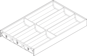 AMBIA-LINE Wkład na sztućce do LEGRABOX L=500, szer=300 - 6 przegródka na sztućce - Biały (ZC7S500BS3 SW-M)