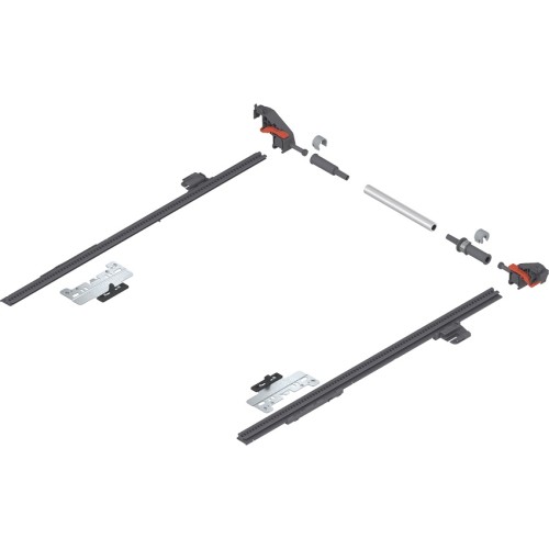 MERIVOBOX Stabilizacja boczna, dł.=400 mm, KB=1400 mm, pełen wysuw+R7037, ciemnoszara (ZS4.400MU SE-ST14 V1R737)
