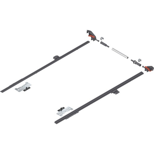 MERIVOBOX Stabilizacja boczna, dł.=650 mm, KB=1400 mm, pełen wysuw+R7037, ciemnoszara (ZS4.650MU SE-ST14 V1R737)